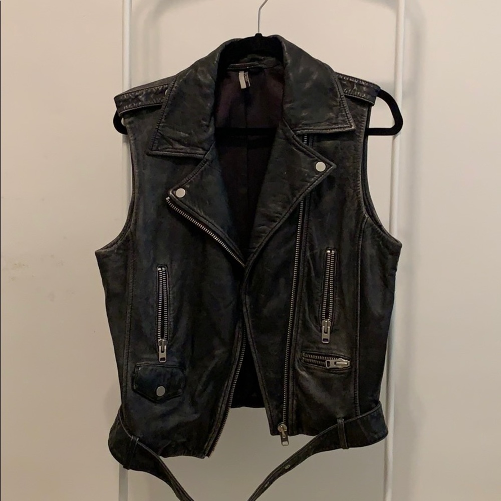 Topshop leather vest
